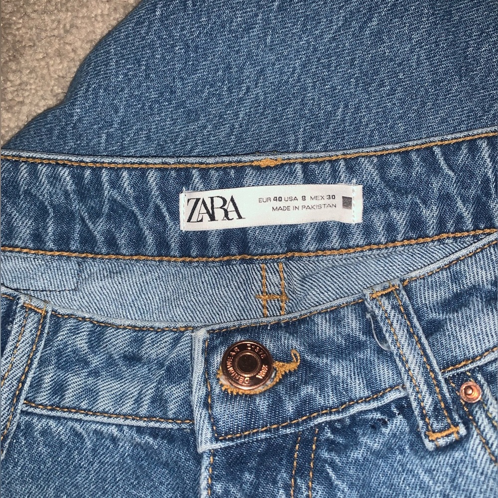 Zara High Waist Straight Leg Jeans - Picture 4 of 5